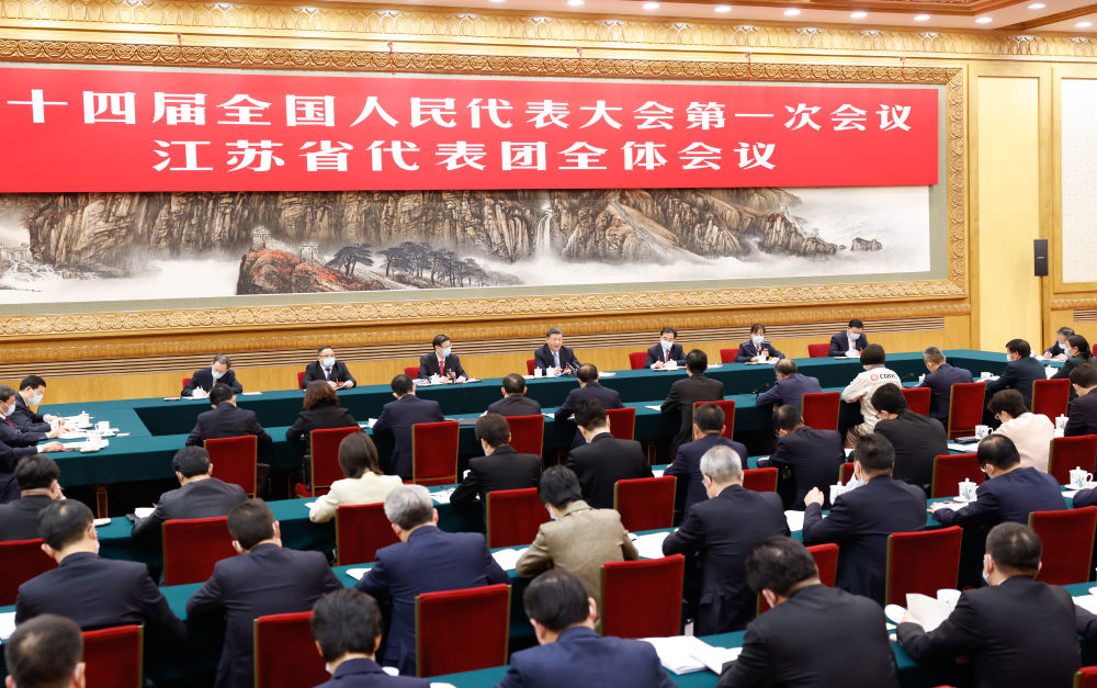 2023年3月5日，习近平参加他所在的十四届全国人大一次会议江苏代表团审议。