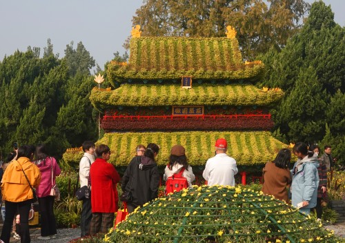 大佛殿花坛吸引市民驻足观赏.jpg 大佛殿花坛吸引市民驻足观赏.jpg